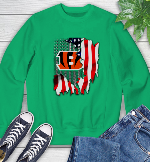 Cincinnati Bengals NFL Football American Flag Sweatshirt 7