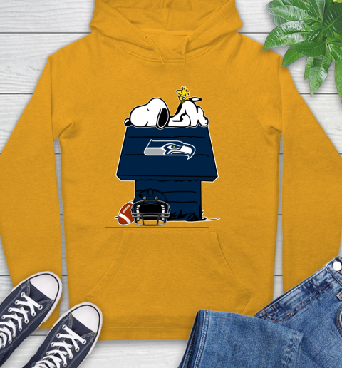Seattle Seahawks NFL Football Snoopy Woodstock The Peanuts Movie Hoodie 3