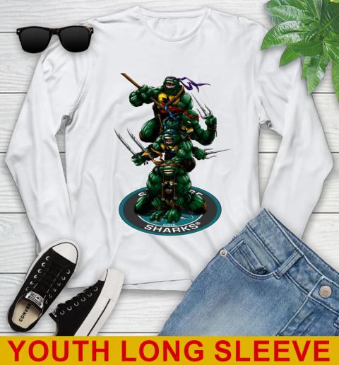 NHL Hockey San Jose Sharks Teenage Mutant Ninja Turtles Shirt Youth Long Sleeve