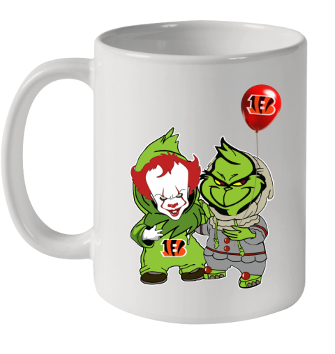 Cincinnati Bengals Baby Pennywise Grinch Christmas NFL Football Ceramic Mug 11oz