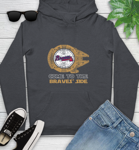 MLB Come To The Atlanta Braves Side Star Wars Baseball Sports Youth Hoodie 10