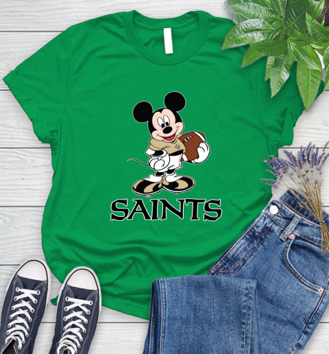 NFL Football New Orleans Saints Cheerful Mickey Mouse Shirt Women's T-Shirt 7