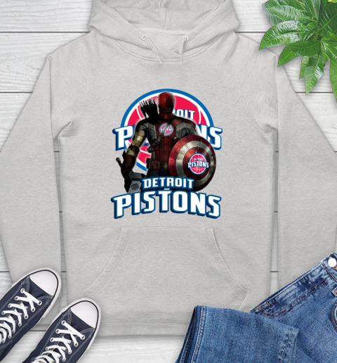 Detroit Pistons NBA Basketball Captain America Thor Spider Man Hawkeye Avengers Hoodie