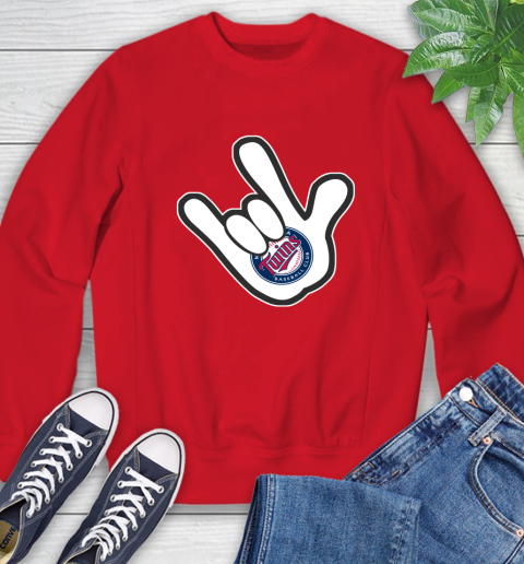 Minnesota Twins MLB Baseball Mickey Rock Hand Disney Sweatshirt 10