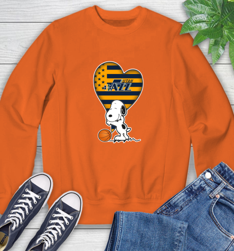 Utah Jazz NBA Basketball The Peanuts Movie Adorable Snoopy Sweatshirt 4