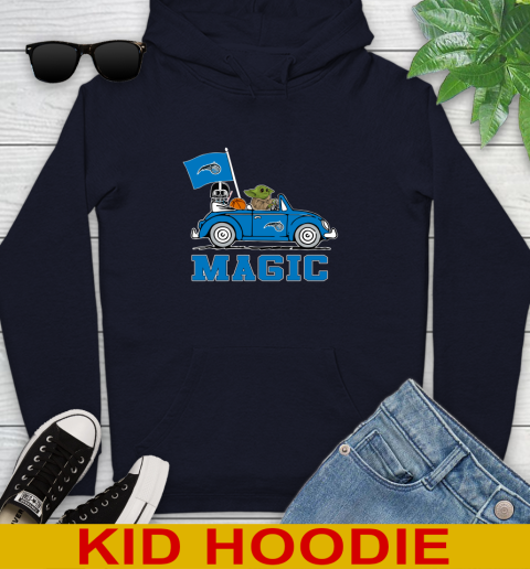 NBA Basketball Orlando Magic Darth Vader Baby Yoda Driving Star Wars Shirt Youth Hoodie 4