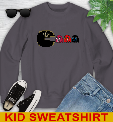 New Orleans Saints NFL Football Pac Man Champion Youth Sweatshirt 6