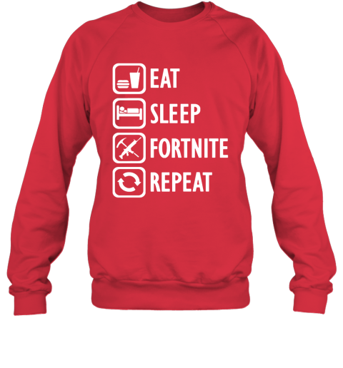 cqlw eat sleep fortnite repeat for gamer fortnite battle royale shirts sweatshirt 35 front red