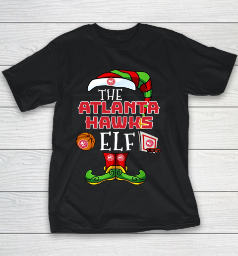 Atlanta Hawks Christmas ELF Funny NBA Youth T-Shirt