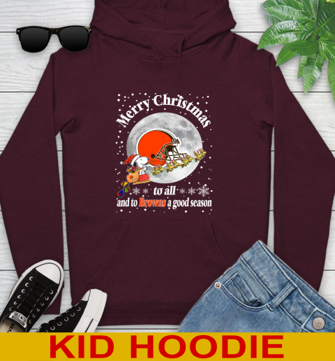 Cleveland Browns Merry Christmas To All And To Browns A Good Season NFL Football Sports Youth Hoodie 7