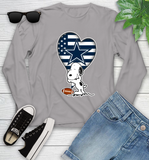 Dallas Cowboys NFL Football The Peanuts Movie Adorable Snoopy Youth Long Sleeve 5