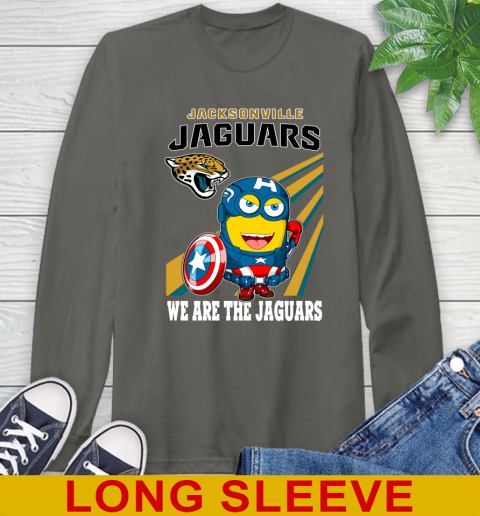 NFL Football Jacksonville Jaguars Captain America Marvel Avengers Minion Shirt Long Sleeve T-Shirt 10