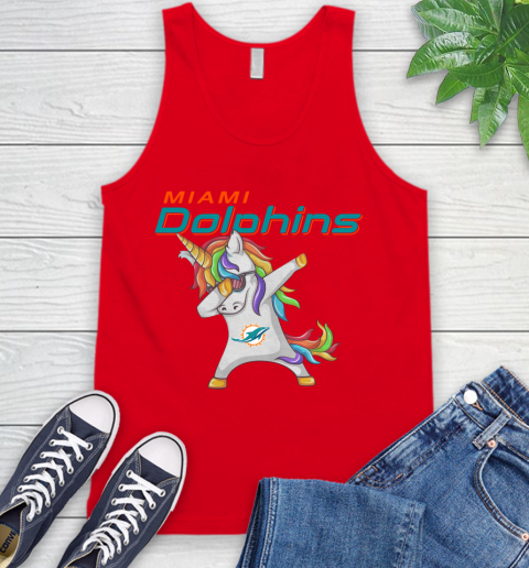 Miami Dolphins NFL Football Funny Unicorn Dabbing Sports Tank Top 6