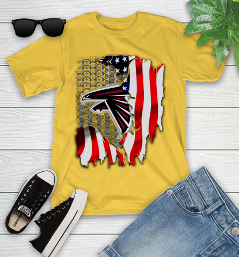 Atlanta Falcons NFL Football American Flag Youth T-Shirt 10