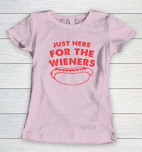 Just Here For The Wieners Funny 4th Of July Women's T-Shirt 5