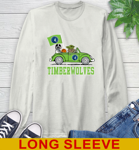 NBA Basketball Minnesota Timberwolves Darth Vader Baby Yoda Driving Star Wars Shirt Long Sleeve T-Shirt 12