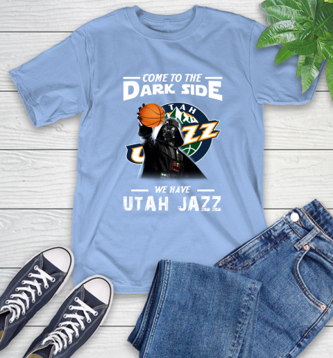 NBA Come To The Dark Side We Have Utah Jazz Star Wars Darth Vader Basketball T-Shirt 12