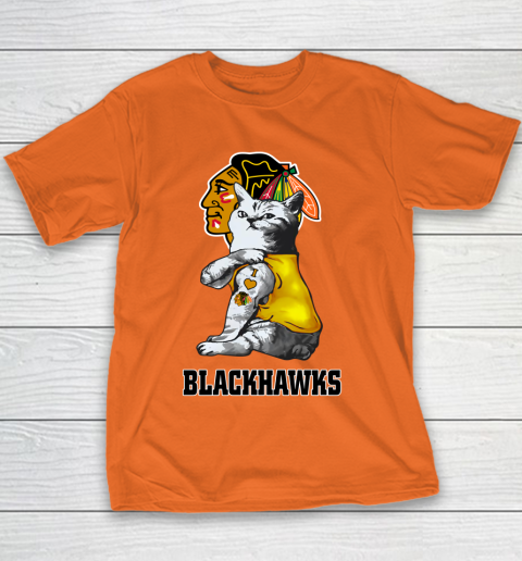 NHL My Cat Loves Chicago Blackhawks Hockey Youth T-Shirt 4