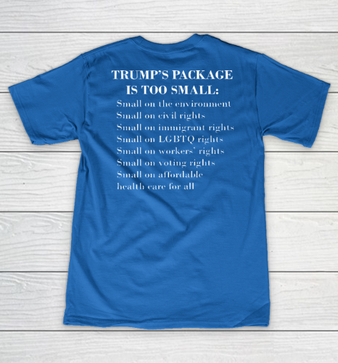 Trump Too Small (Print on front and back) V-Neck T-Shirt 10