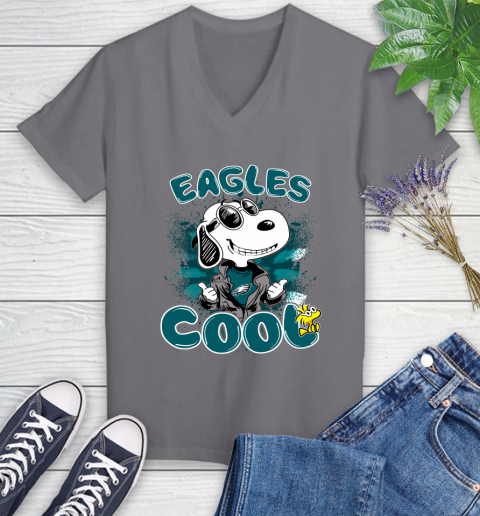 NFL Football Philadelphia Eagles Cool Snoopy Shirt Women's V-Neck T-Shirt 9