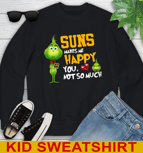 NBA Phoenix Suns Makes Me Happy You Not So Much Grinch Basketball Sports Youth Sweatshirt