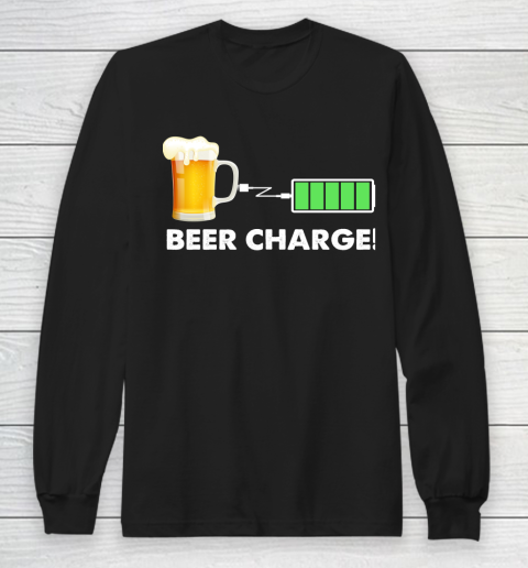 Beer Lover Funny Shirt Beer Charge Long Sleeve T-Shirt