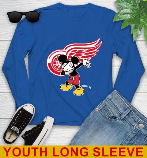 Detroit Red Wings NHL Hockey Dabbing Mickey Disney Sports Youth Long Sleeve 11 Detroit Red Wings NHL Hockey Dabbing Mickey Disney Sports Youth Long Sleeve - Image 11