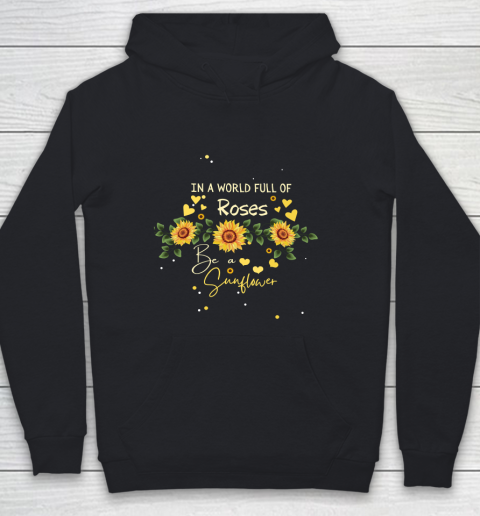 In a World Full of Roses be a Sunflower Summer Vibes Autism Awareness Youth Hoodie