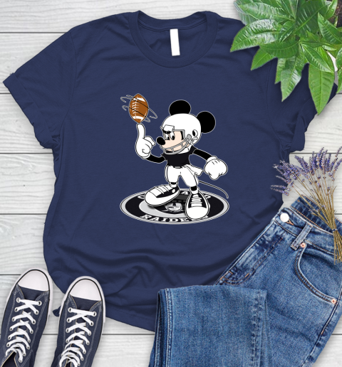 NFL Football Oakland Raiders Cheerful Mickey Disney Shirt Women's T-Shirt 12