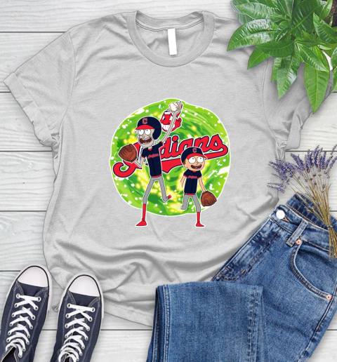 MLB Cleveland Indians Rick And Morty Baseball Sports Women's T-Shirt