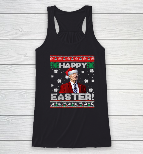 Joe Biden Happy Easter Ugly Christmas Racerback Tank
