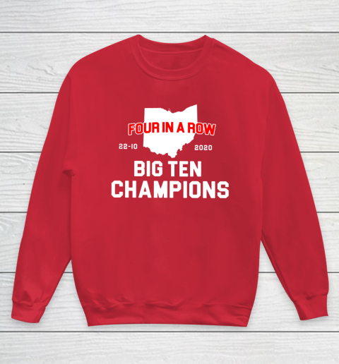 Big Ten Champions Four in a Row 2020 Youth Sweatshirt 7