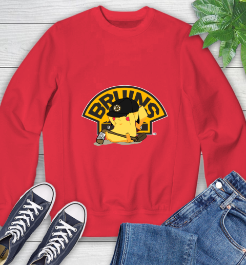 NHL Pikachu Hockey Sports Boston Bruins Sweatshirt 10