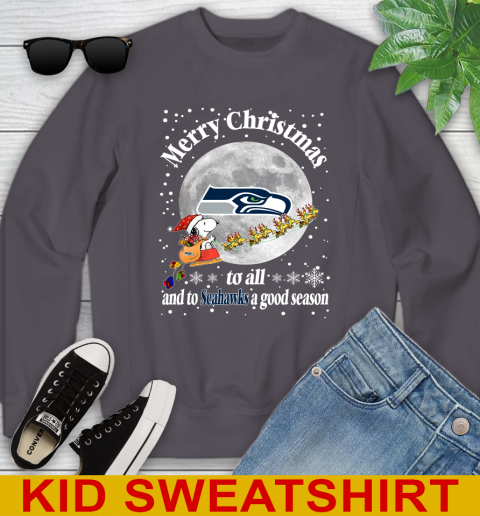 Seattle Seahawks Merry Christmas To All And To Seahawks A Good Season NFL Football Sports Youth Sweatshirt 5