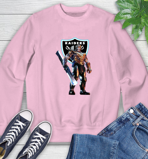 NFL Thanos Gauntlet Avengers Endgame Football Oakland Raiders Sweatshirt 9