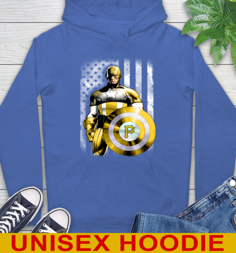 Pittsburgh Pirates MLB Baseball Captain America Marvel Avengers American Flag Shirt Hoodie 9