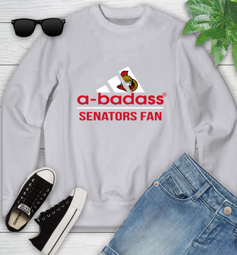 NHL A Badass Ottawa Senators Fan Adidas Hockey Sports Youth Sweatshirt 3