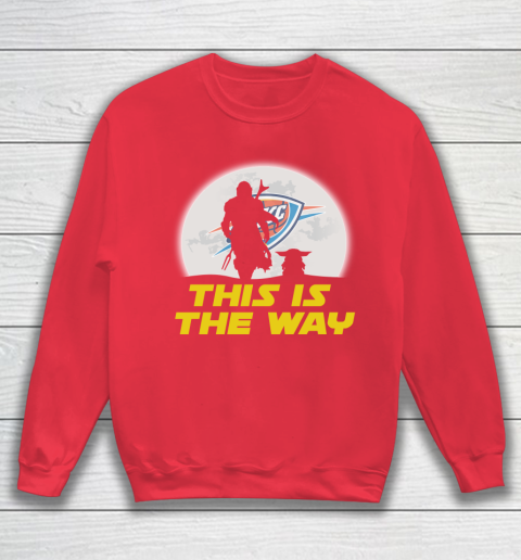 Oklahoma City Thunder NBA Basketball Star Wars Yoda And Mandalorian This Is The Way Sweatshirt 7