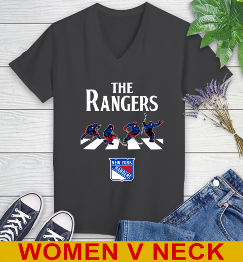 NHL Hockey New York Rangers The Beatles Rock Band Shirt Women's V-Neck T-Shirt 8