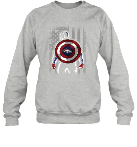 NFL Denver Broncos Captain America Marvel Flag Football Sports KV0sU8vEIxT sweatshirt 35 95 151514 front sport grey