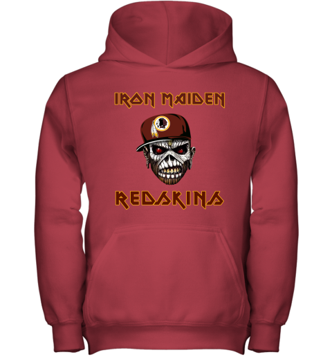 NFL Washington Redskins Iron Maiden Rock Band Music Football Sports KFU3XXp0DmM youth hoodie 43 95 151514 front red