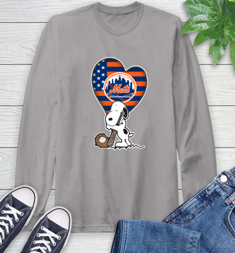New York Mets MLB Baseball The Peanuts Movie Adorable Snoopy Long Sleeve T-Shirt 7 New York Mets MLB Baseball The Peanuts Movie Adorable Snoopy Long Sleeve T-Shirt - Image 7