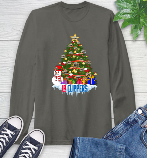 LA Clippers Merry Christmas NBA Basketball Sports Long Sleeve T-Shirt 8