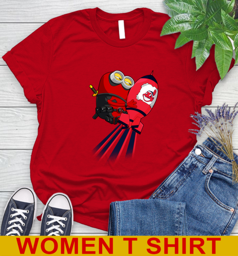 MLB Baseball Cleveland Indians Deadpool Minion Marvel Shirt Women's T-Shirt 11