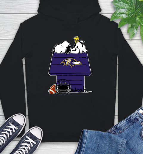 Baltimore Ravens NFL Football Snoopy Woodstock The Peanuts Movie Hoodie 2