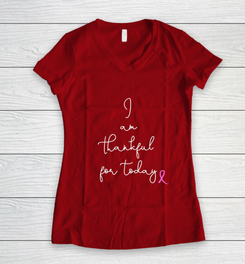 Womens Fighting Breast Cancer Product Gift Battling Through Chemo Women's V-Neck T-Shirt 8