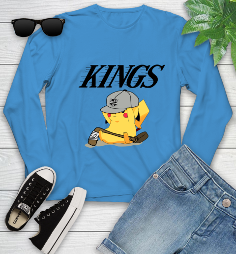 NHL Pikachu Hockey Sports Los Angeles Kings Youth Long Sleeve 7