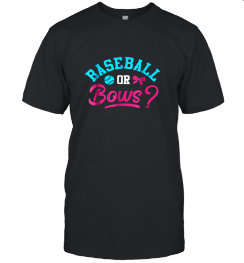 Baseball Or Bows  Baby Gender Reveal Party Unisex Jersey Tee