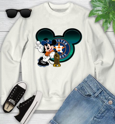 MLB Houston Astros The Commissioner's Trophy Mickey Mouse Disney Youth Sweatshirt