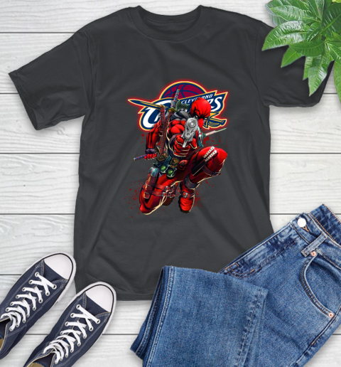 NBA Deadpool Marvel Comics Sports Basketball Cleveland Cavaliers T-Shirt 2